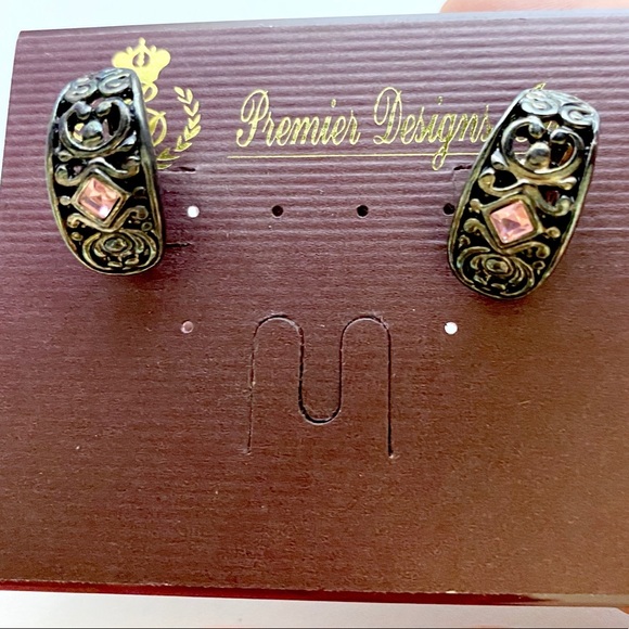 Premier Designs Valerie Crystal Clip-on Convert Pierced Earrings - Picture 9 of 13